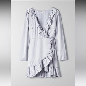 Sunday Best Taro wrap dress in pearl gray